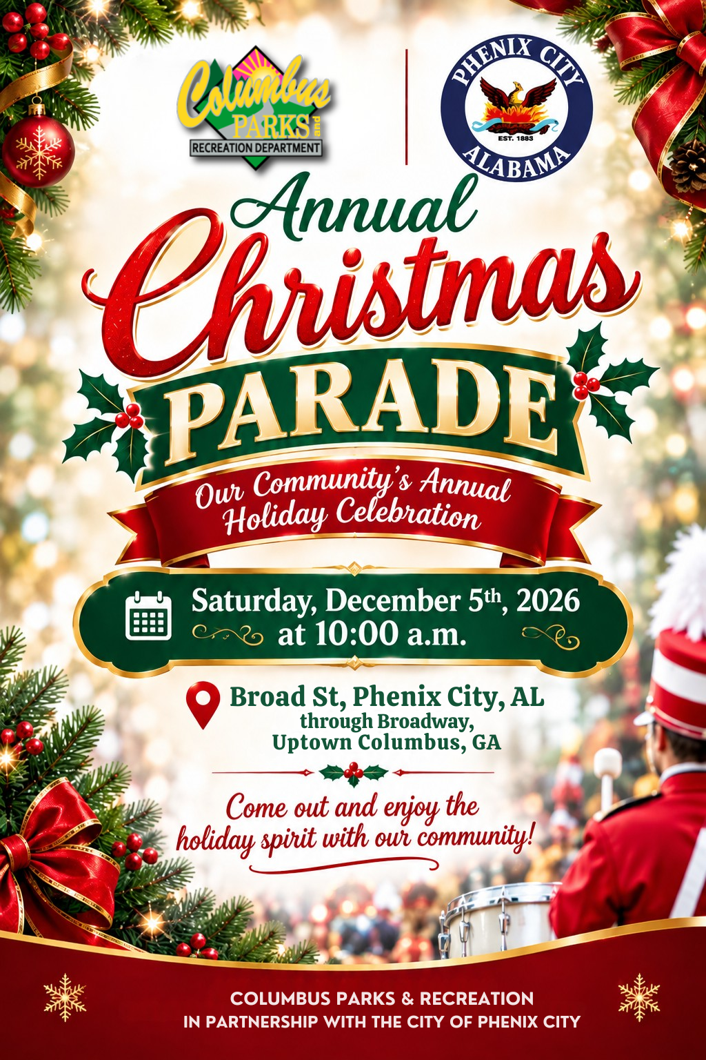 Christmas Parade (2026) Saturday Dec 05, 2026 10 AM